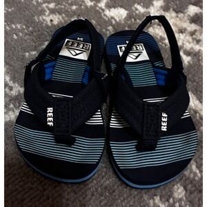 Reef-Little Ahi Toddler Blue Flip-Flop Sandals Size 3/4
